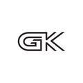 Initial letter GK logo line unique modern