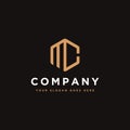 Initial letter logo M and C, MC monogram logo icon Royalty Free Stock Photo