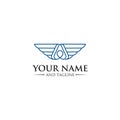 Initial letter A logo and wings symbol. Wings design element Royalty Free Stock Photo