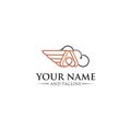 Initial letter A logo and wings symbol. Wings design element Royalty Free Stock Photo
