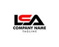 Initial Letter LSA Logo Template Design Royalty Free Stock Photo