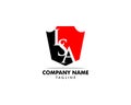 Initial Letter LSA Logo Template Design Royalty Free Stock Photo