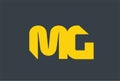 Initial Letter MG Yellow Logo Design