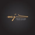 Initial Letter MJ Logo - Handwritten Signature Logo