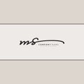 Initial Letter MS Logo - Hand Drawn Signature Style Logo