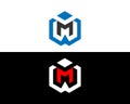 Initial Letter MW and WM Logo Design
