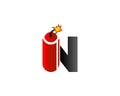 Initial Letter N bomb TNT Design Logo