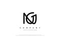 Initial Letter NG Logo or GN Logo Design