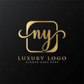 Initial Letter NY Logo Design Vector Template. NY Letter Logo Design