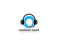 Initial Letter O Headphone Earphone Logo Template