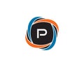 Initial Letter P Circle Negative Space Logo Design Template