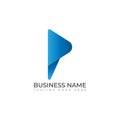 Initial letter P gradient logo design Royalty Free Stock Photo