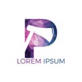 Initial letter P and Lumberjack axe logo design. Royalty Free Stock Photo