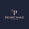 Initial letter P luxury vector logo template