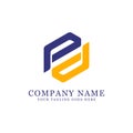 Initial letter PD logo design, logo represent P and D letters vector illustration image
