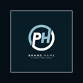 Initial Letter PH Logo, Minimal Alphabet Logo