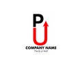 Initial Letter PU Arrow Logo Template Design Royalty Free Stock Photo