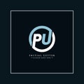 Initial Letter PU Logo - Minimal Business Logo