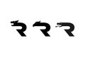 Initial Letter R with Dragon Tiger Lion Raven Eagle Hawk Phoenix Cobra Snake Head Logo Design Vector Royalty Free Stock Photo