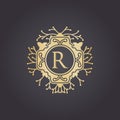 Initial Letter r, Luxury Logo for boutique, cosmetic, or jewelery logo design. Vector Illustration Royalty Free Stock Photo