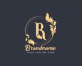 Initial Letter R perfume Logo design can be used as sign, icon or symbol, full layered vector and easy to edit and customize size
