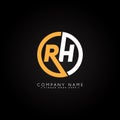 Initial Letter RH Logo - Simple Business Logo