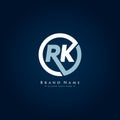 Initial Letter RK Logo, Simple Alphabet Logo