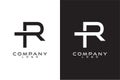 Initial Letter RT, TR Logo Template Vector Design with black and white background