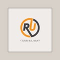 Initial Letter RU Logo - Simple Business Logo