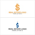 Initial letter S building real estate logo design Royalty Free Stock Photo