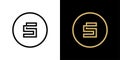 Initial letter S logo icon design, circle shape monogram logo Royalty Free Stock Photo