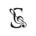 Initial Letter S Music Logo. Dj Symbol Podcast Logo Icon Vector Template Royalty Free Stock Photo