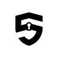 Initial letter S shield security logo vector black color