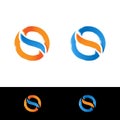 Letter S shiny 3D style logo Royalty Free Stock Photo