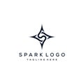 Initial letter S spark logo design graphic vector Royalty Free Stock Photo