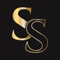 Initial letter S S, SS logo design vector template. Monogram SS logotype luxury symbol