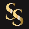 Initial letter S S, SS logo design vector template. Monogram SS logotype luxury symbol