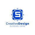 Initial letter s workshop , garage, machine shop Modern Logo Ideas. Inspiration logo design. Template Vector Illustration.