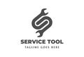 Initial Letter S with Wrench for Service Reparation Tool Logo Design Vector