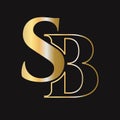 Initial letter SB, BS logo design vector template. Monogram SB logotype luxury symbol