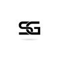 Initial letter SG Logo template design. Minimal letter logo