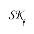 Initial letter SK Logo template design. minimal letter logo design Royalty Free Stock Photo