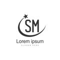 Initial letter SM logo template design. minimal letter logo Royalty Free Stock Photo