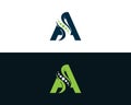 Initial Letter A With Spine Chiropractic Logo Design Concept.