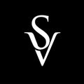 initial letter sv with black background logo