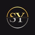 Initial Letter SY Logo Design Vector Template. SY Letter Logo Design