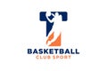 Initial letter T basketball logo icon. basket ball logotype symbol,