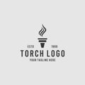 Initial Letter T Torch Fire Flame logo Royalty Free Stock Photo