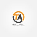 Initial Letter TA Logo - Simple Business Logo for Alphabet T and A