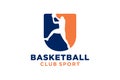 Initial letter U basketball logo icon. basket ball logotype symbol,